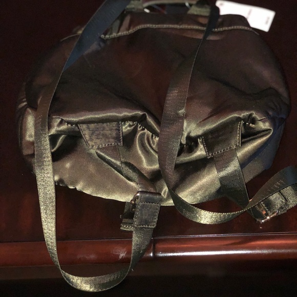 Steve Madden Olive Green Satin Backpack - Picture 3 of 5